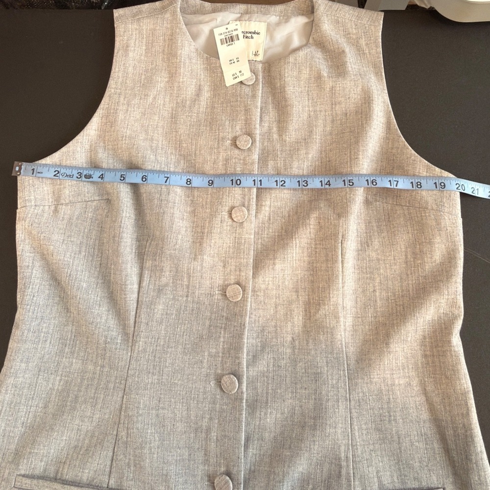 Abercrombie & Fitch Mara High Neck Vest Mini Dress Women's Gray Large Tall - Picture 12 of 13